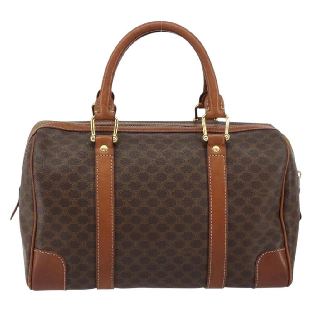 CELINE Macadam Canvas Hand Bag PVC Leather Brown Gold Auth ka572 - Picture 2 of 16